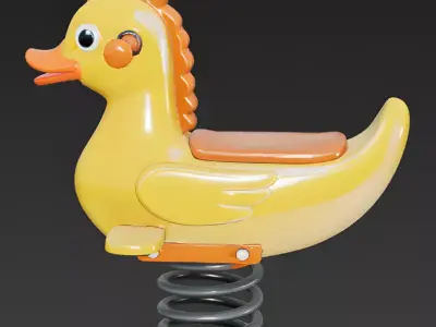 Rubber Duck Spring Rider 3D Model Low-poly 3D model