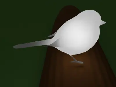 Indirect lighting of a Long-tailed Tit 3D model