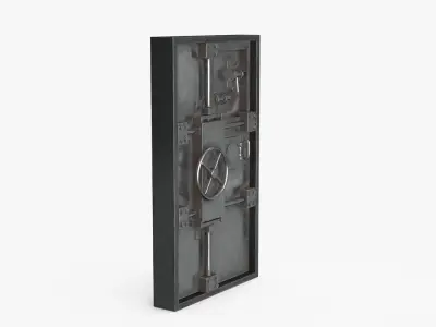 Rusted Metal Bunker Door 3 Low-poly 3D model
