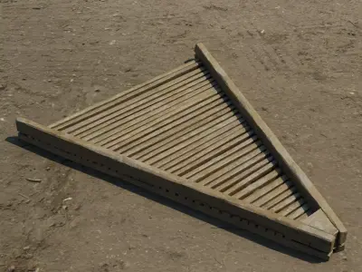 Medival triangle-shaped hop crate Low-poly 3D model