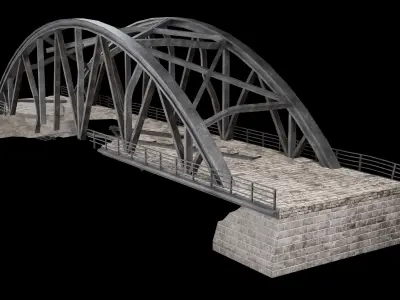 POST APO STEEL METAL BRIDGE PLATFORM BASCULE COLLECTION Low-poly 3D model
