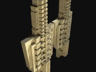 Architectural Decorative Elements from Hollyhock House 3D model