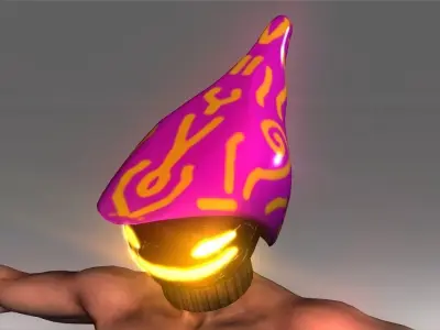Wizard Cone Hat Helmet Space Ship Low-poly 3D model