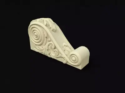 pilaster scroll 3D model