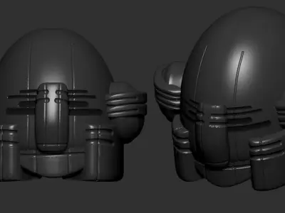helmet high poly sculpt 3d printable  3D model 146