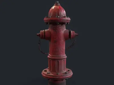 Urban Fire Hydrant Low-poly 3D model