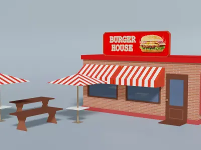 burger house Low-poly 3D model