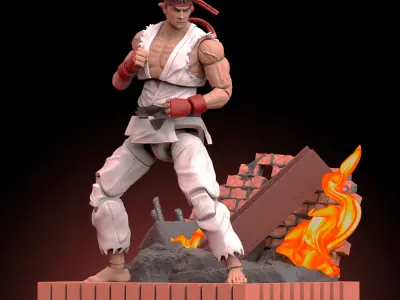 Action Figure Ryu Street Fighter 3D print model