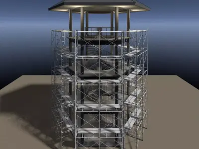 Pavilion in construction scene 26i05 3D model