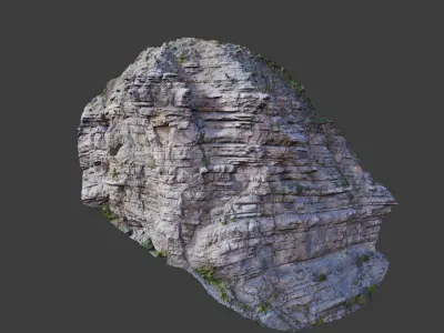 PBR Mountain Cliff Sediment  Alps Scan Low-poly 3D model