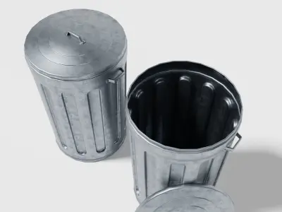 Street trash can Low-poly 3D model buy