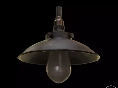 Industrial indoor Lamp Low-poly 3D model