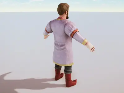 Stylized Character Medieval Rich Man Rigged with Shape Keys Low-poly 3D model