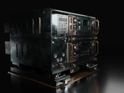 Sci-Fi Analog Communication Device High Poly Low-poly 3D model