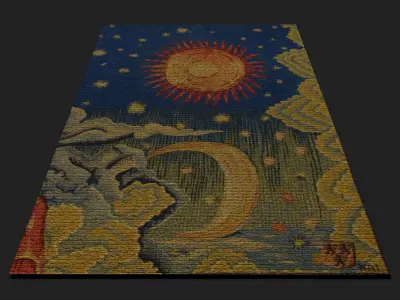 Summer Apocalypse Tapestry  Low-poly 3D model