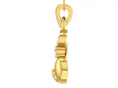 light weight yellow gold  diamond pendent -ZA PN 2153 3D print model