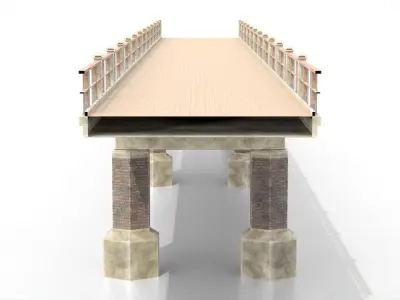 Concrete Bridge Low-poly 3D model