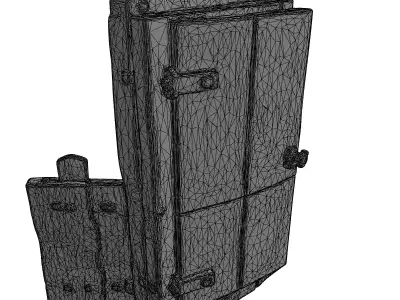 Stylized Rustic Outhouse Wooden Door Low-poly 3D model