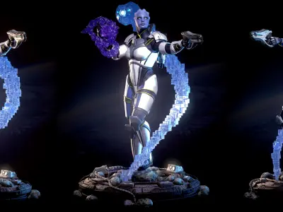 Mass Effect Fanart - Liara TSoni 3d print model Pose 3 3D print model