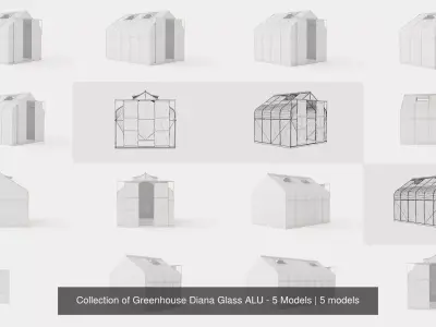 Collection of Greenhouse Diana Glass ALU - 5 Models 3D Model Pack