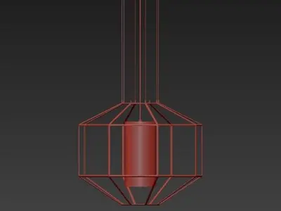 Silhouette 1 Light Gold Leaf Pendant 3D model