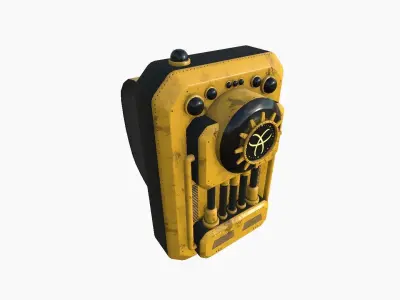 SciFi Backpack I02 Yellow - Fashion Character Design Low-poly 3D model