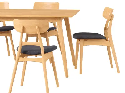 Helena Chair and Dylan Dining Table Low-poly 3D model