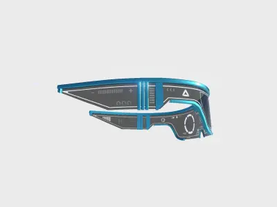 SciFi Glasses Visor 08 Light Blue - Character Design Fashion Low-poly 3D model