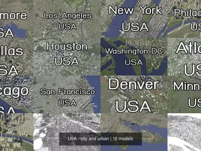 USA set 1 - city and urban 3D Model Pack