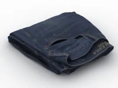 Folded Jeans 3D model