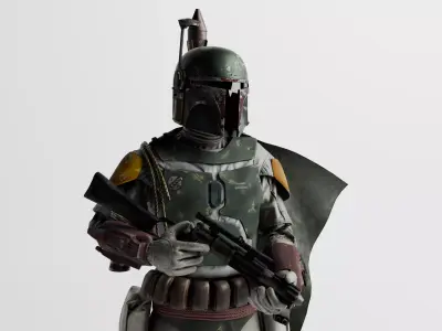 Boba Fett Low Poly  - Game Ready Rigged and Textured Character Low-poly 3D model