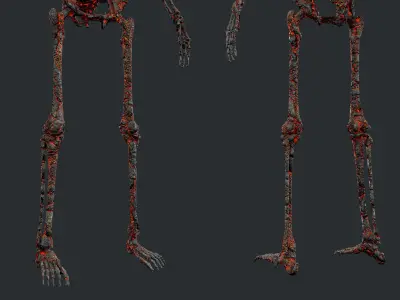 10 Skeleton Burning Lava Pack Game Ready Low-poly 3D model