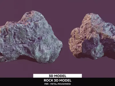 3D Cliff Rock Model - PBR Optimized Low-poly 3D model
