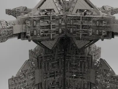 Ra Has Returned Sci-Fi City Tower ruin 9  3D model