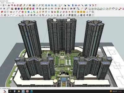 3D sketchup Models of Apartment and Amusement Park 3D model