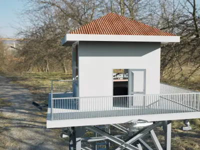 Military Base  Watchtower Guard Tower  FBX BLEND OBJ Low-poly 3D model