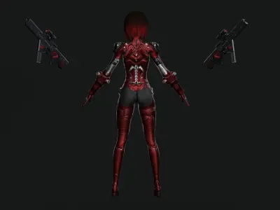 Sci-Fi Girl Game Ready Model Low-poly 3D model