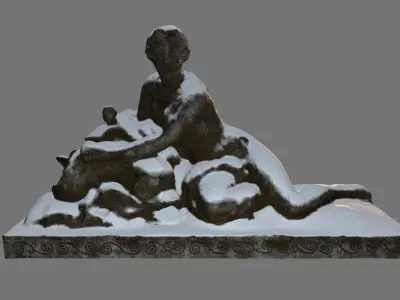 woman statue 3 Low-poly 3D model