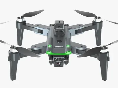 DRON S166 with adult camera GPS drone with 4K triple camera Low-poly 3D model