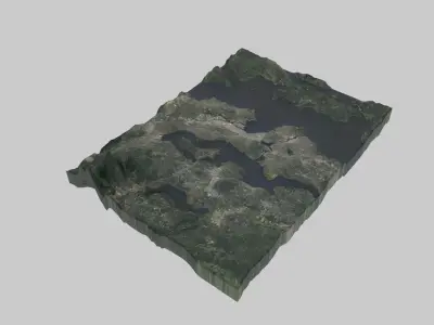Seattle City Low-poly 3D model