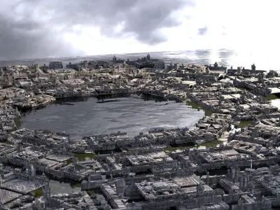 Star Wars Coruscant inspired streets 3D model