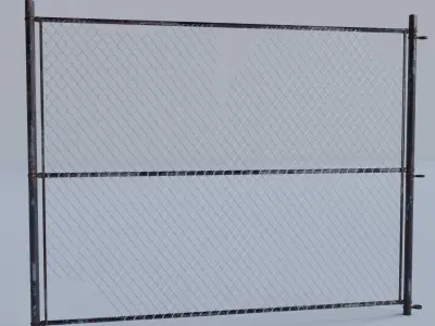 Chain link fence v2 Low-poly 3D model Low-poly 3D model