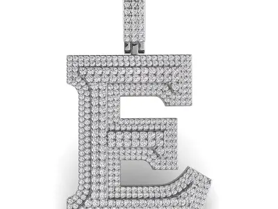 Alphabet Latter E Diamond Pendent 3D print model