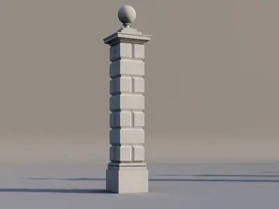 classic fence PIERS FOR GATES 3D model get