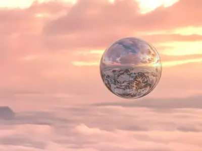 Epic Watzmann Summit Sunrise Above Sea of Clouds HDRI 8K 3D model