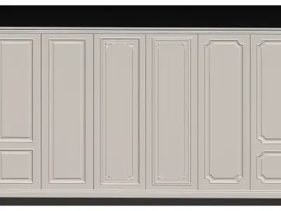 French carved wainscoting 3D model