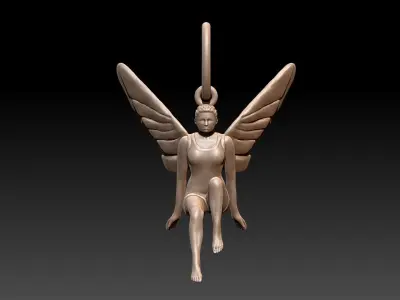 Angel pendant 3D print model