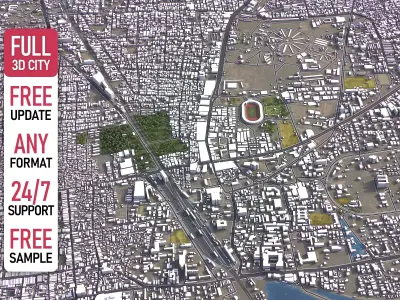 Coimbatore - 3D City Model Low-poly 3D model
