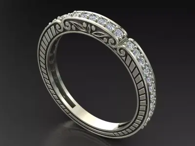 eternity ring diamond 3D print model