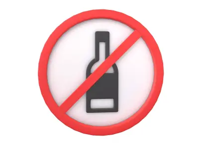 Prohibited Alcohol Symbol V1 001 Low-poly 3D model